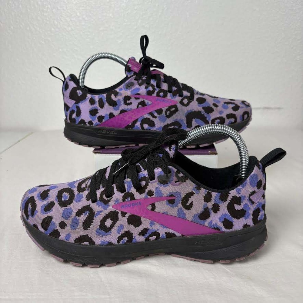 Brooks Purple Leopard Print Athletic Shoes